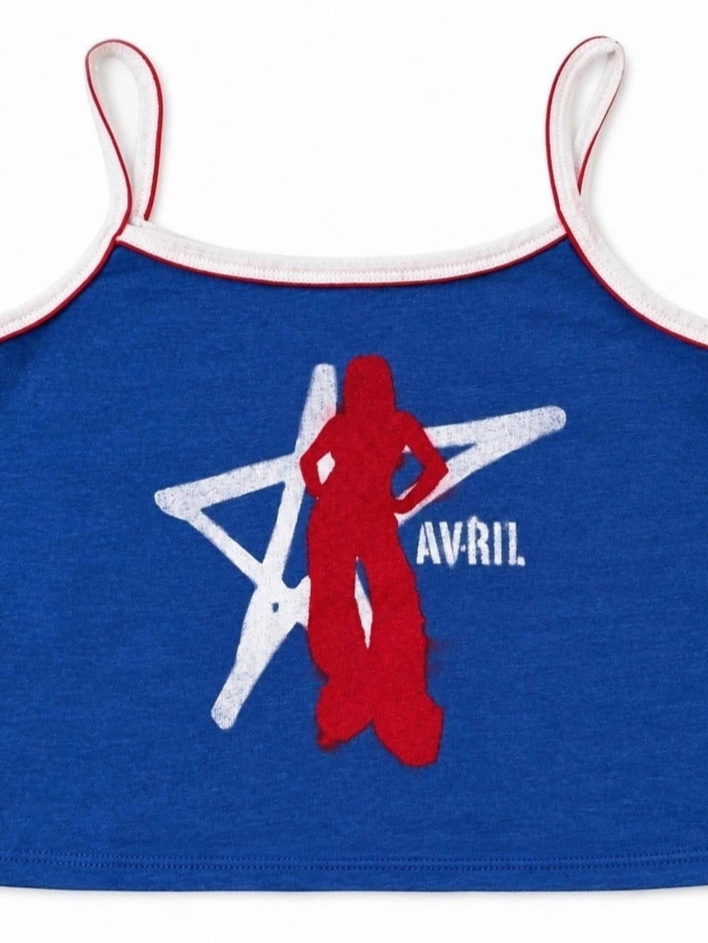 Avril Lavigne Star Graphic Camisole Tank Top Star Blue & Red Small